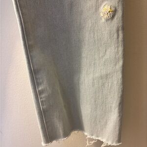 Distressed Light Gray Denim Jeans